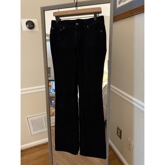 Talbots Womens Classic Fit Boot Cut Corduroy Pants Black Stretch Size 2 Tall - Picture 2 of 5